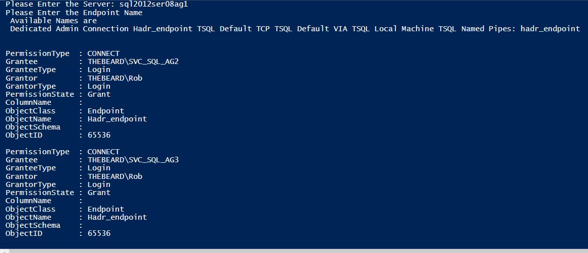 Featured image of post Viewing SQL Endpoint Permissions with PowerShell